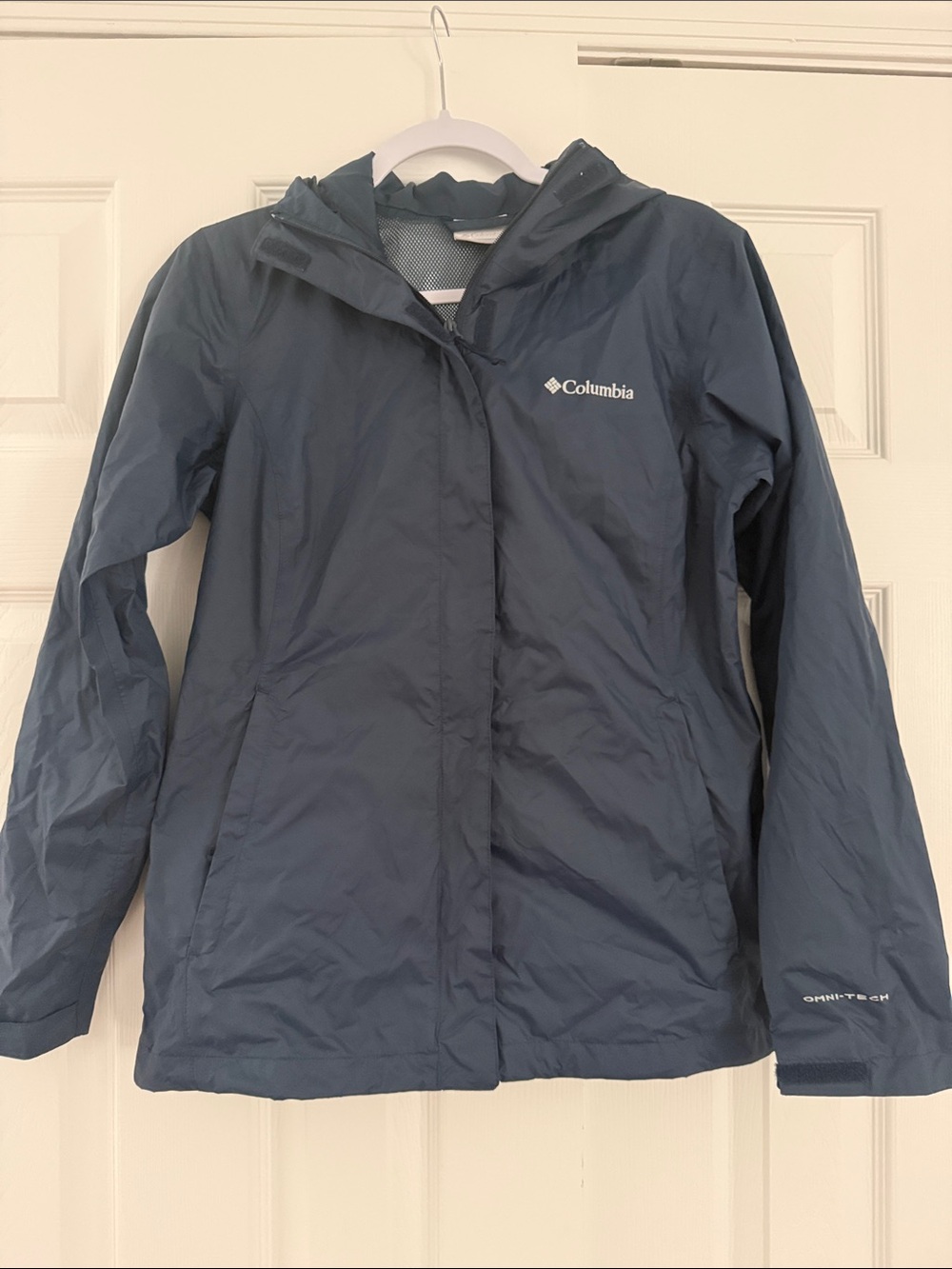 Columbia Women's Arcadia II Dark Navy Hooded Rain Jacket